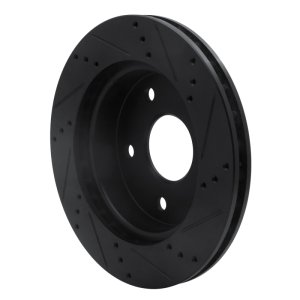 Dodge Dakota Brake Rotor (1) - Front Left - R1 Concepts - Drilled & Slotted - Black - `05-`11